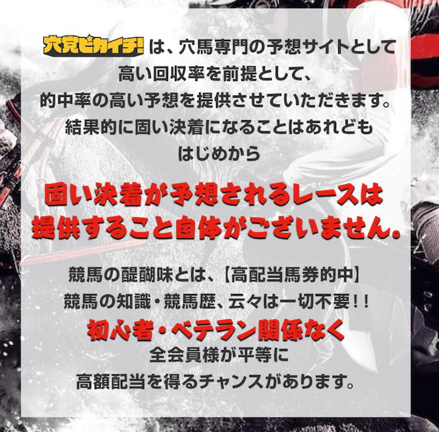 穴党ピカイチという競馬予想サイトの基本情報について