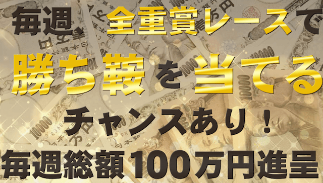 全重賞レースで当てれば総額100万円分のポイント還元のチャンス