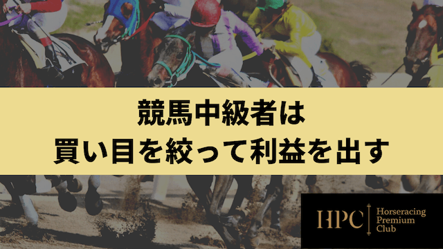 競馬中級者は買い目を絞って利益を出すことを紹介する画像