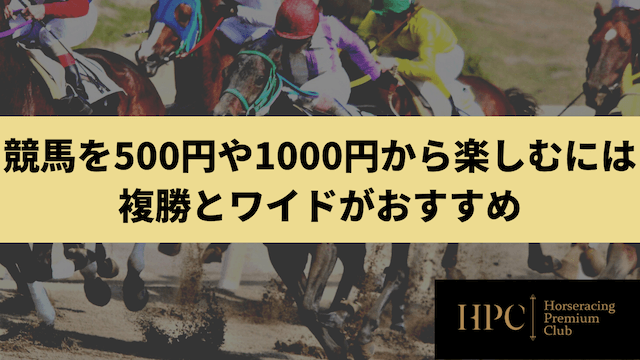 競馬を500円や1000円から楽しむには複勝とワイドがおすすめすることを紹介する画像