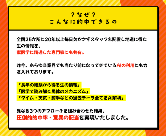 らくらく競馬の特徴を紹介する画像